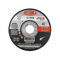 Disco abrasivo 775 Austromex para corte de acero al carbón, inoxidable y metales de 115 x 1.2 x 22.23 mm