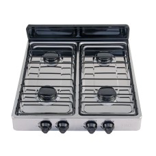 Parrilla de gas de sobreponer 4 quemadores, inox, FOSET