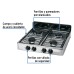 Parrilla de gas de sobreponer 4 quemadores, inox, FOSET