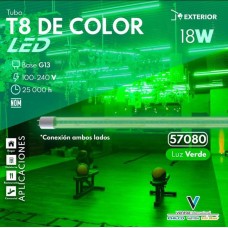 Tubo T8 color verde LED 18W